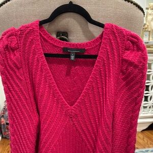 Women's Pink V-Neck Sweater
